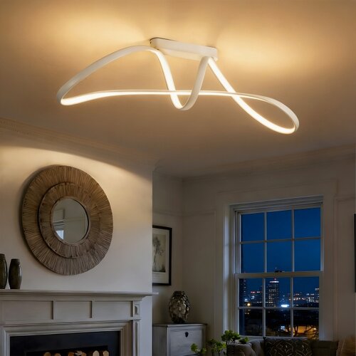 Brilagi led prigu&amp;scaron;iva prislonjen plafonski luster twister LED/60W/230V 3000-6000K bela + daljinski upravljač Slike