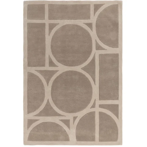 Asiatic Carpets Svetlo rjava volnena preproga 120x170 cm Metro Taupe –