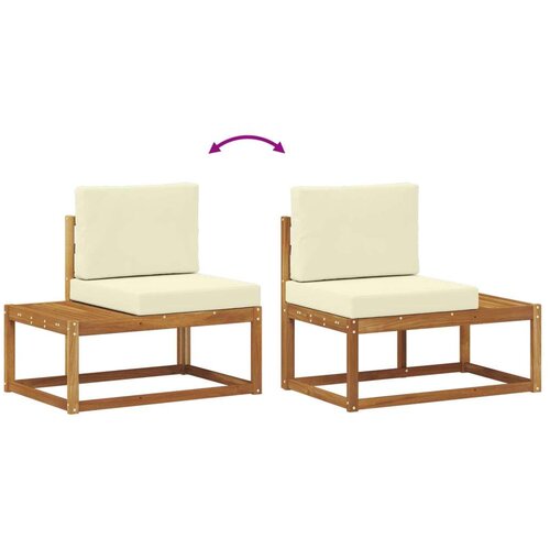  Set vanjskih sofa s jastukom 4 Komad Prirodna i krem Slike