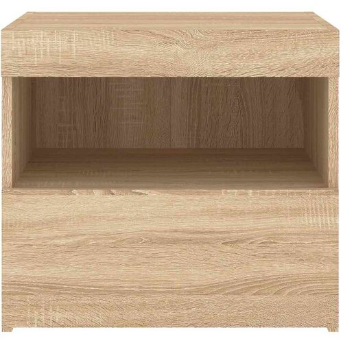 VidaXL Noćni ormarić s LED svjetlima boja hrasta sonome 50x40x45 cm Slike