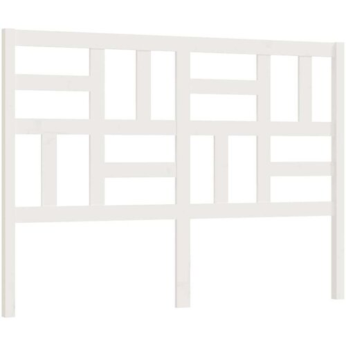  Uzglavlje za krevet bijelo 126 x 4 x 104 cm od masivne borovine Slike