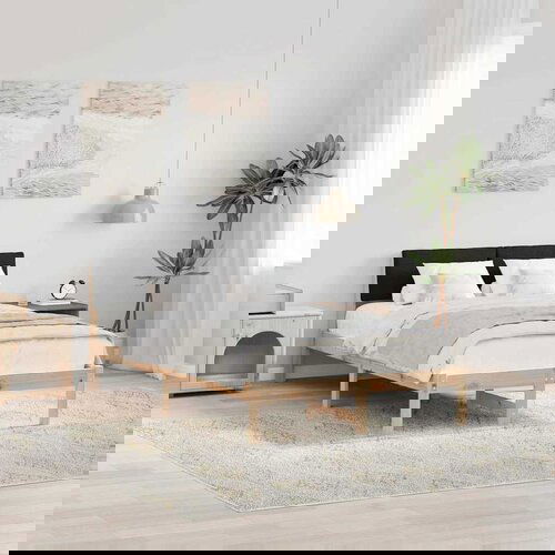 vidaXL Kovinska posteljna konstrukcija Rjava in črna 120 x 200 cm, (5000084242) Cene