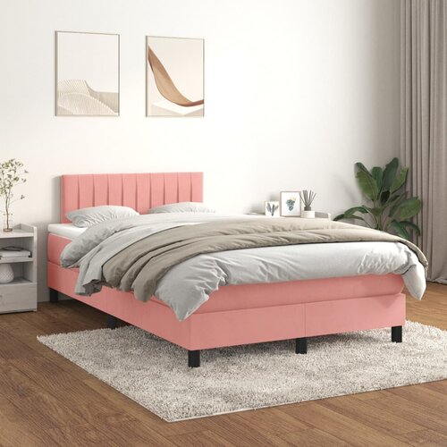 Box spring krevet s madracem ružičasti 120 x 200 cm baršunasti Cene