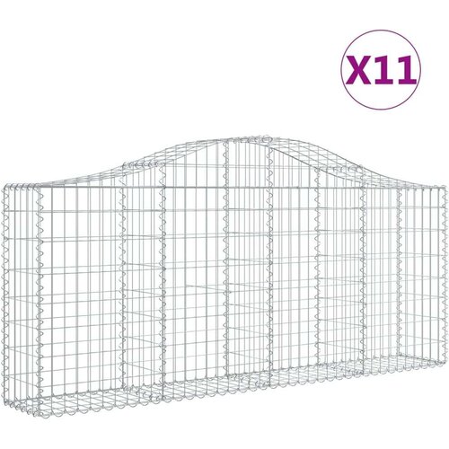  Lučne gabionske ko&amp;scaron;are 11 kom 200x30x80/100cm pocinčano željezo Slike