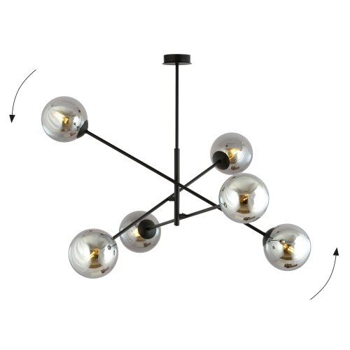  Luster na &amp;scaron;ipci LINEAR 6xE14/10W/230V crna/siva Slike