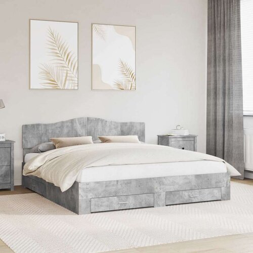  Okvir za krevet s uzglavljem Betonski sivi 200 x 200 cm Cene