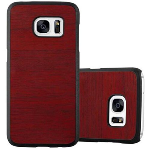 Cadorabo Ohi&amp;scaron;je, združljiv s Samsungom v Woody Red - Trdo za&amp;scaron;čitni pokrov v lesenem videzu pred praskami in udarci, (20566852) Slike