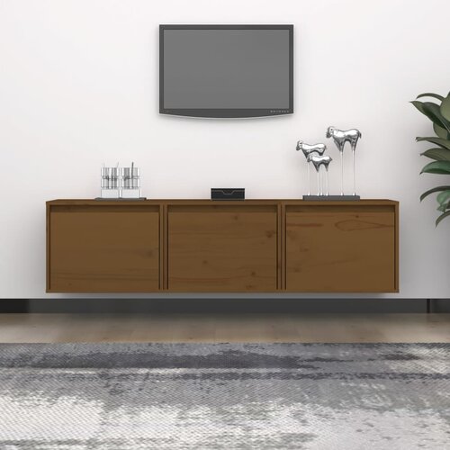 The Living Store TV omarica 3 kosi medeno rjava trdna borovina - TV Omarica, (21375138) Slike