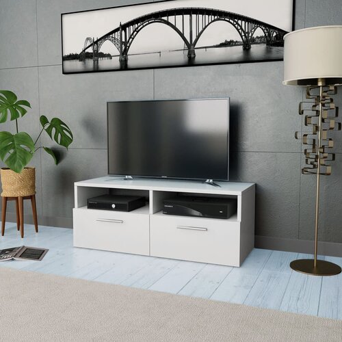 VidaXL TV omarica iverna plo&amp;scaron;ča 95x35x36 cm bele barve Slike