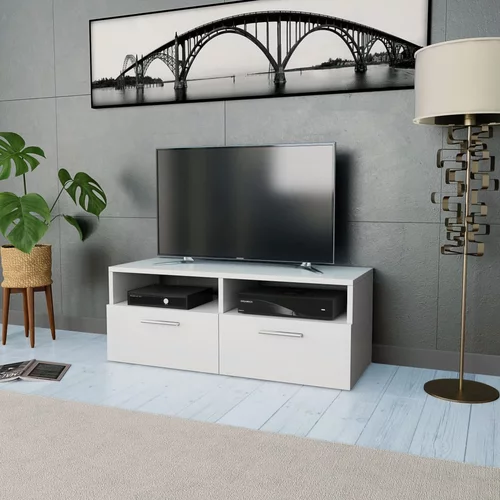 vidaXL TV omarica iverna plošča 95x35x36 cm bele barve