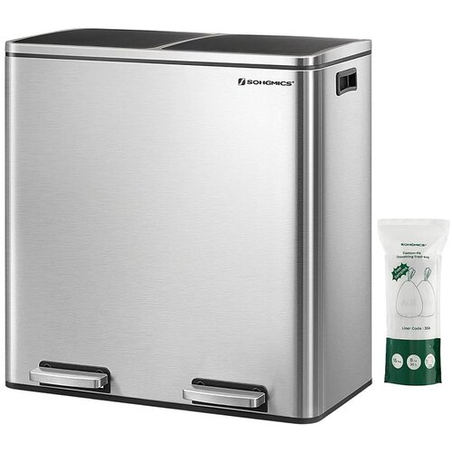 Songmics Ko&amp;scaron; za smeti 2 x 30 L, siv Slike