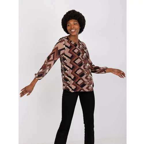 Fashion Hunters Brown-beige patterned Virginia blouse