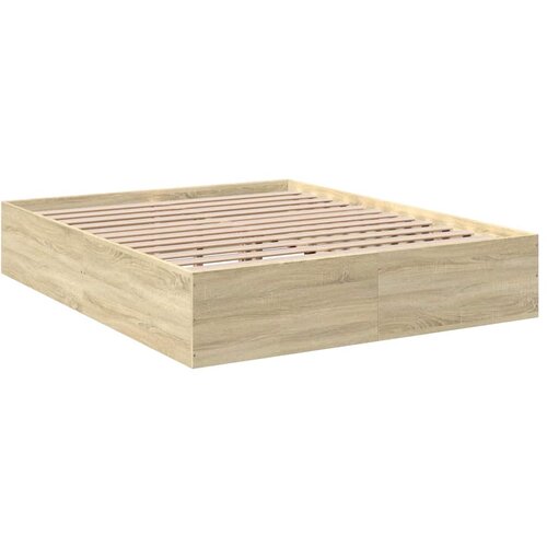  Okvir za krevet boja hrasta 150x200 cm konstruirano drvo Slike