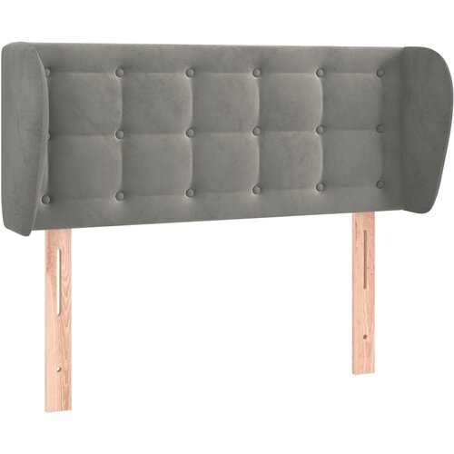 VidaXL Vzglavje z u&amp;scaron;esi svetlo siv 83x23x78/88 cm žamet, (20736345) Slike