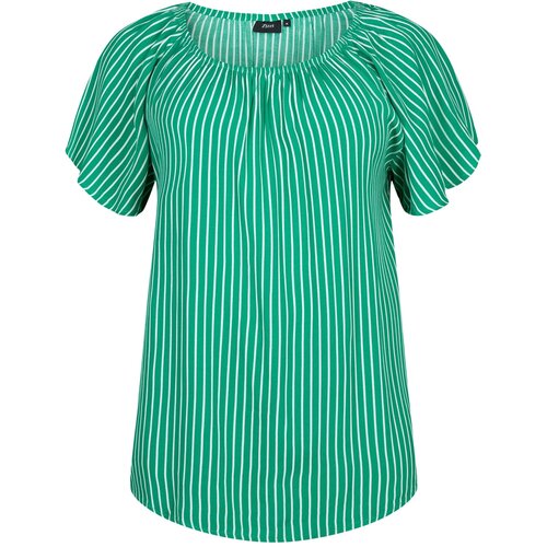 Zizzi Bluza &amp;#039;Bella&amp;#039; zelena / bela Slike