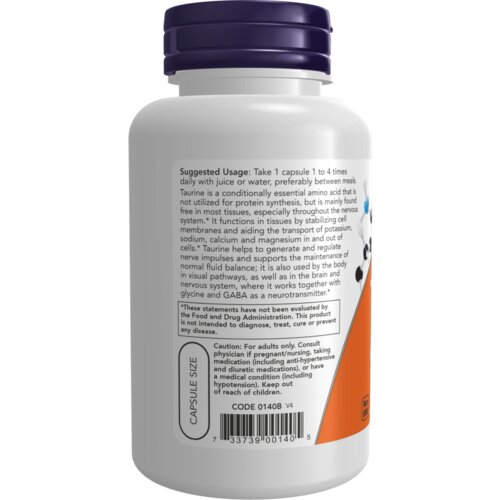 Now Foods sada taurin 500mg/100 kapsula Slike