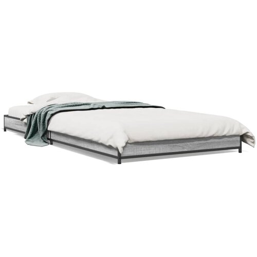 Maison Chic Posteljni okvir - Enojna postelja - Postelja za odrasle siva sonoma 75x190 cm inženirski les in kovina-J15281, (21768701) Cene