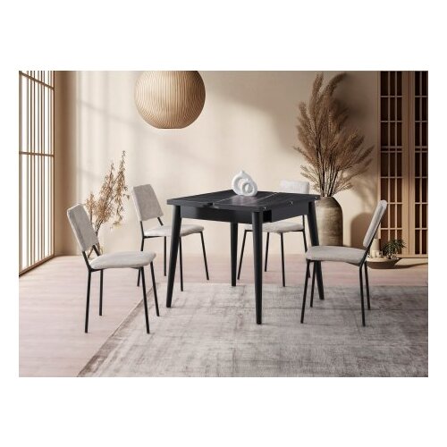 Hanah home Trpezarijski sto Totem 80x75x80cm Crni Cene
