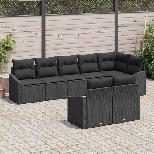  Set sofe 8 kom. Crna poliratan 288,5 x 123,5 x 85 cm Slike