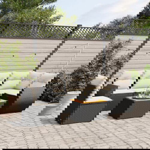 vidaXL 6-dijelni set vrtnih sofa s jastucima crni od poliratana Cijene