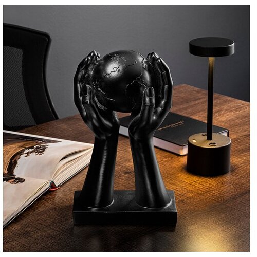 Aberto Design Dekorativna figura Global - 4, 18x30x9 cm, Crna Cene