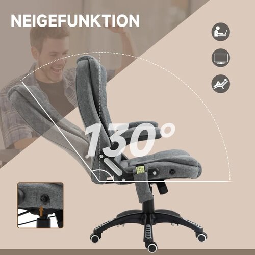  Ergonomska uredska masažna stolica s funkcijom grijanja tamno siva 68 x 72 x 110-120 cm Slike