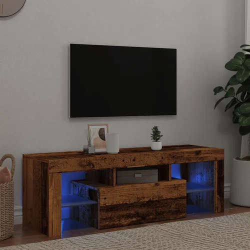 vidaXL TV ormarić LED boja drva 120 x 36,5 x 40 cm konstruirano drvo