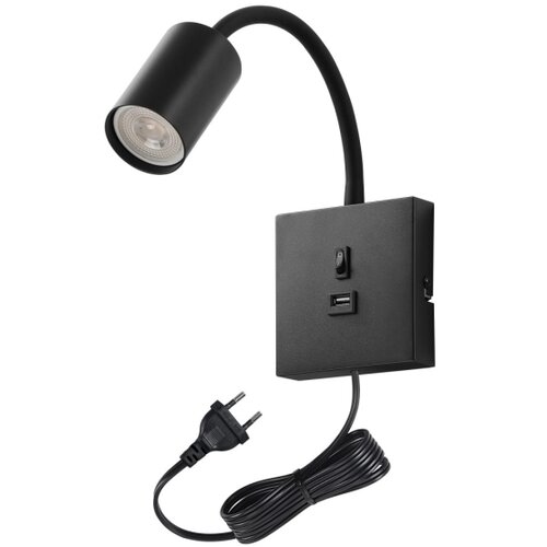  Immax NEO 08295L - Zidna lampa PUNTO sa USB 1xGU10/9W/230V crna Slike