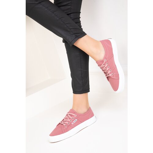 Soho Pale Pink Linen Women's Sneakers 18111 Slike