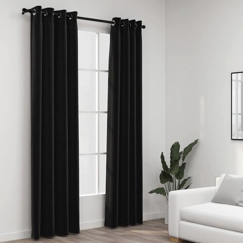 Furnova Zatemnitvene zavese videz platna 2 kosa antracitne 140x245 cm, (21918131) Slike