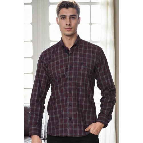 Dewberry G711 MEN'S SHIRT-BURGUNDY-1 Cijene
