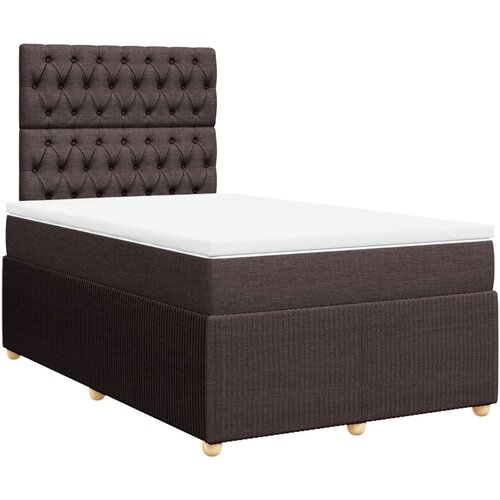 vidaXL Box spring postelja z vzmetnico temno rjav 120x200 cm blago, (21305978) Cene