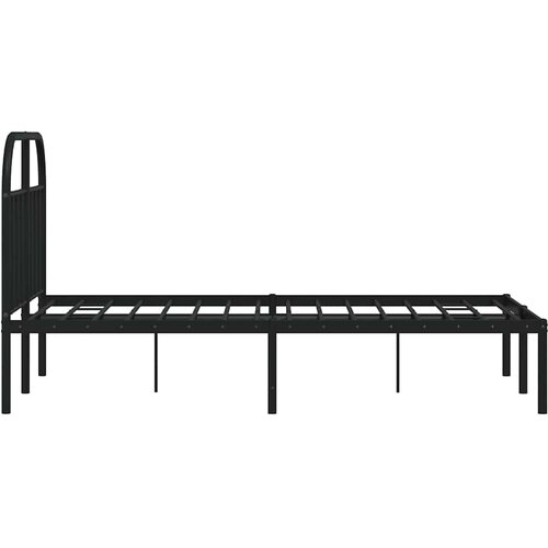  Metalni okvir za krevet s uzglavljem crni 120x190 cm Slike