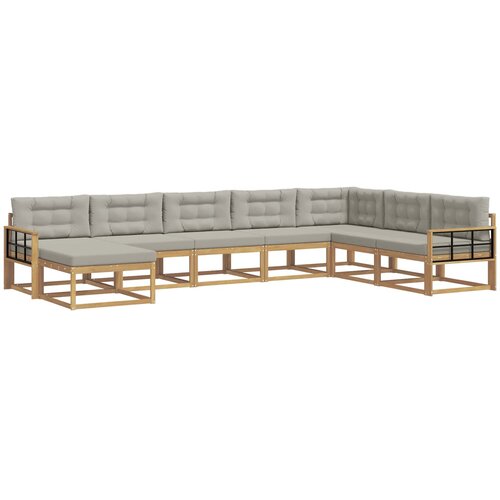  Set vanjskih sofa 8 kom. Bijela i svjetlosiva 406 x 247,5 x 73 cm Slike
