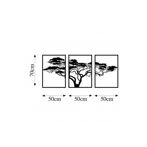 Wallity Set zidnih ukrasa Akacija, 50x70 cm, 1,5 mm, 3 komada, Crna Slike