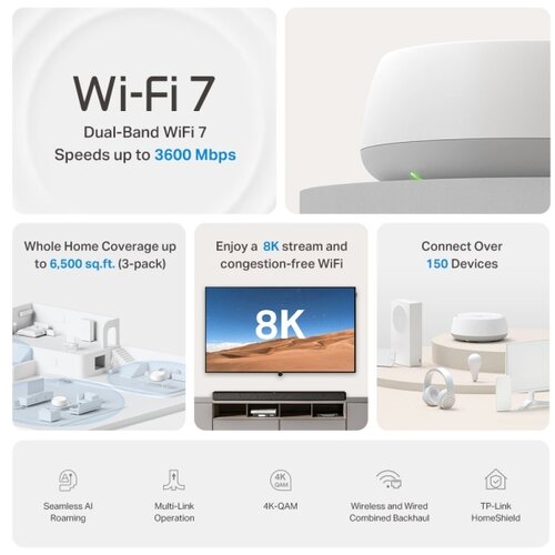 Tp-link Deco BE22 Wi-Fi 7 BE3600 Mesh sistem 2-pack Slike