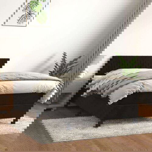 Box spring krevet s madracem crni 100x200 cm baršunasti Cijene