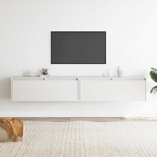 Furnova Stenska omarica 2 kosa bela 100x30x35 cm trdna borovina, (21949709) Cene