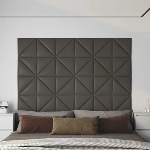  Zidne ploče od umjetne kože 12 kom sive 30 x 30 cm 1,08 m²