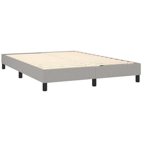  Krevet box spring s madracem LED svjetlosivi 140x190 cm tkanina Slike