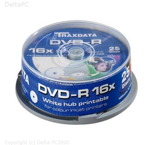  DVD-R TRAXDATA 4.7GB 16X CAKE 25kom full printable white Cijene