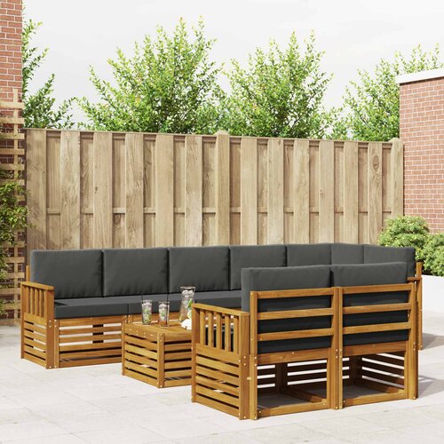  Set vanjskih sofa 9 kom. Prirodna i antracit Poliester Cene
