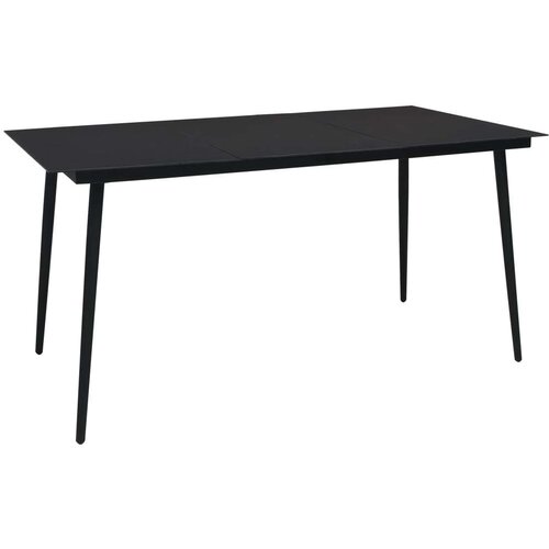 Vrtna jedilna miza črna 150x80x74 cm jeklo in steklo, (20665873) Cene