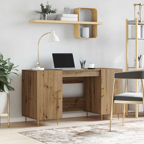 VidaXL Stol s policom hrast artisan 140 x 50 x 75 cm Konstruirano drvo Slike