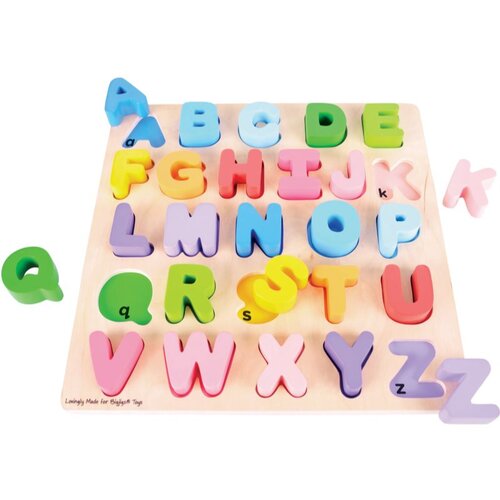 Bigjigs Toys Wooden Alphabet aktivnostna vstavljanka 18m+ 26 kos Cene
