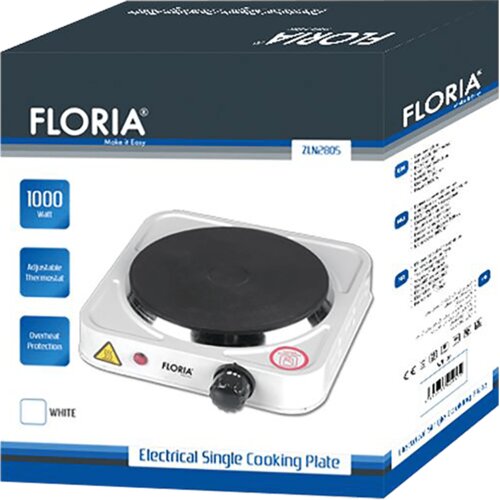 Floria Električni kuhalnik, 1 plo&amp;scaron;ča - 15 cm, 1000 W, bela - ZLN2805 Slike