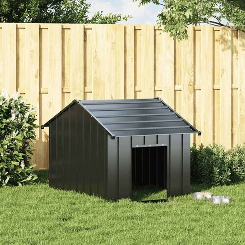 vidaXL Kućica za pse s krovom 83x130x85 cm pocinčani čelik Cijene