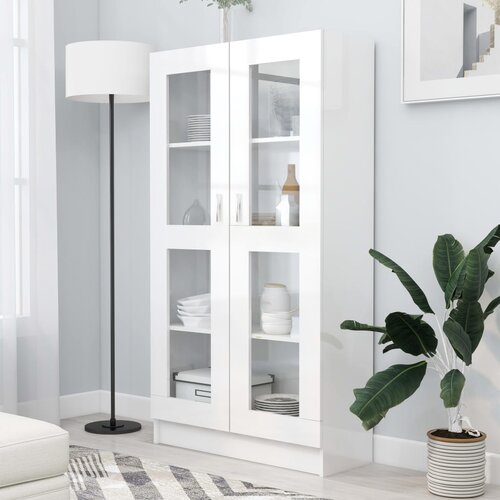 Sijaj vitrina visoki sjaj bijela 82,5 x 30,5 x 150 cm od iverice Cijene