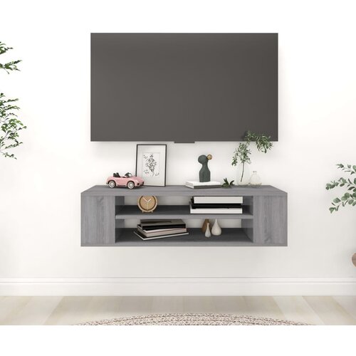 Viseći TV ormarić boja hrasta 100x30x26,5 cm konstruirano drvo Slike