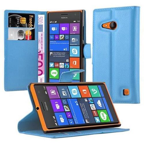 Cadorabo Ohi&scaron;je, združljivo z Nokia Lumia 730 v nebesno modra - Za&scaron;čitni ovitek z magnetnim zapiranjem, stoječo funkcijo in režo za kartice, (20550943) Cene